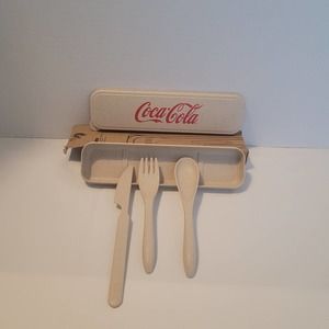 Coca Cola  3-Piece Eco-Friendly Wheat Straw Cutlery Set including Biodegradable